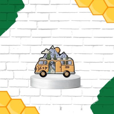 Headin' Wesht Campervan Enamel Pin Ireland